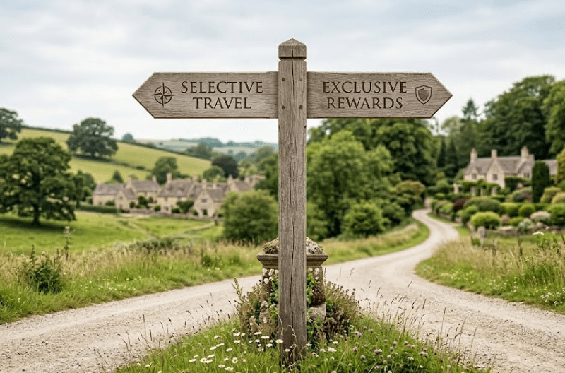 A signpost pointing in two directions at a crossroads.