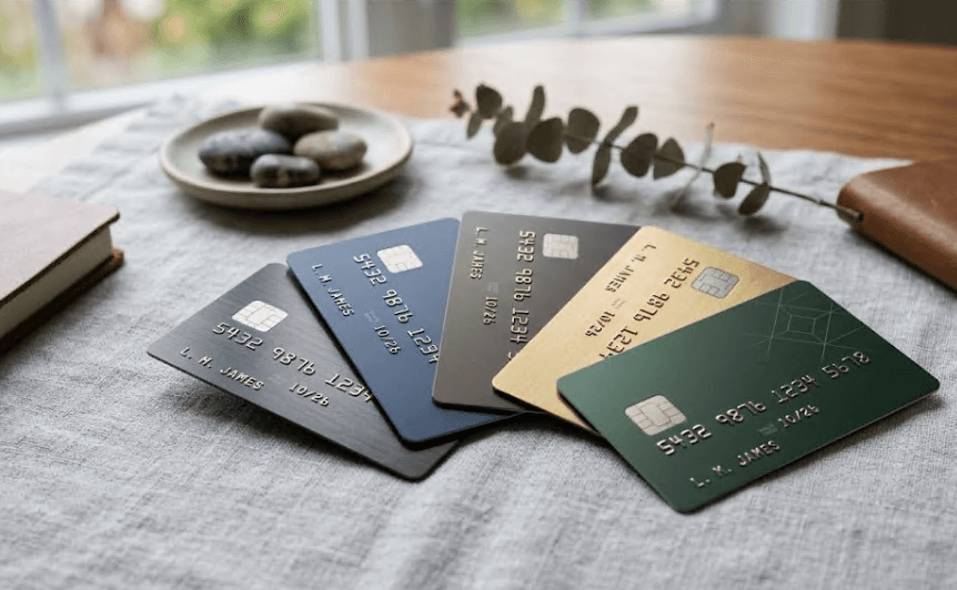 A fanned-out stack of multiple cards.