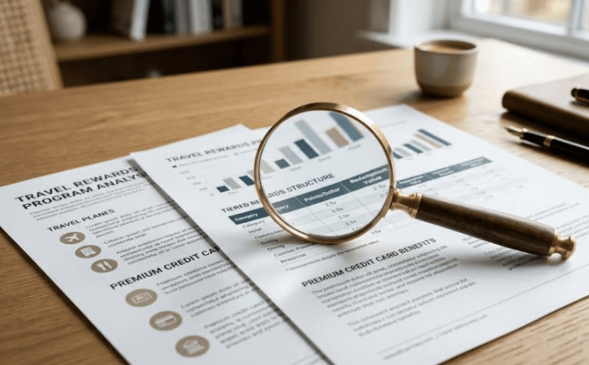 A magnifying glass resting on a printed document.